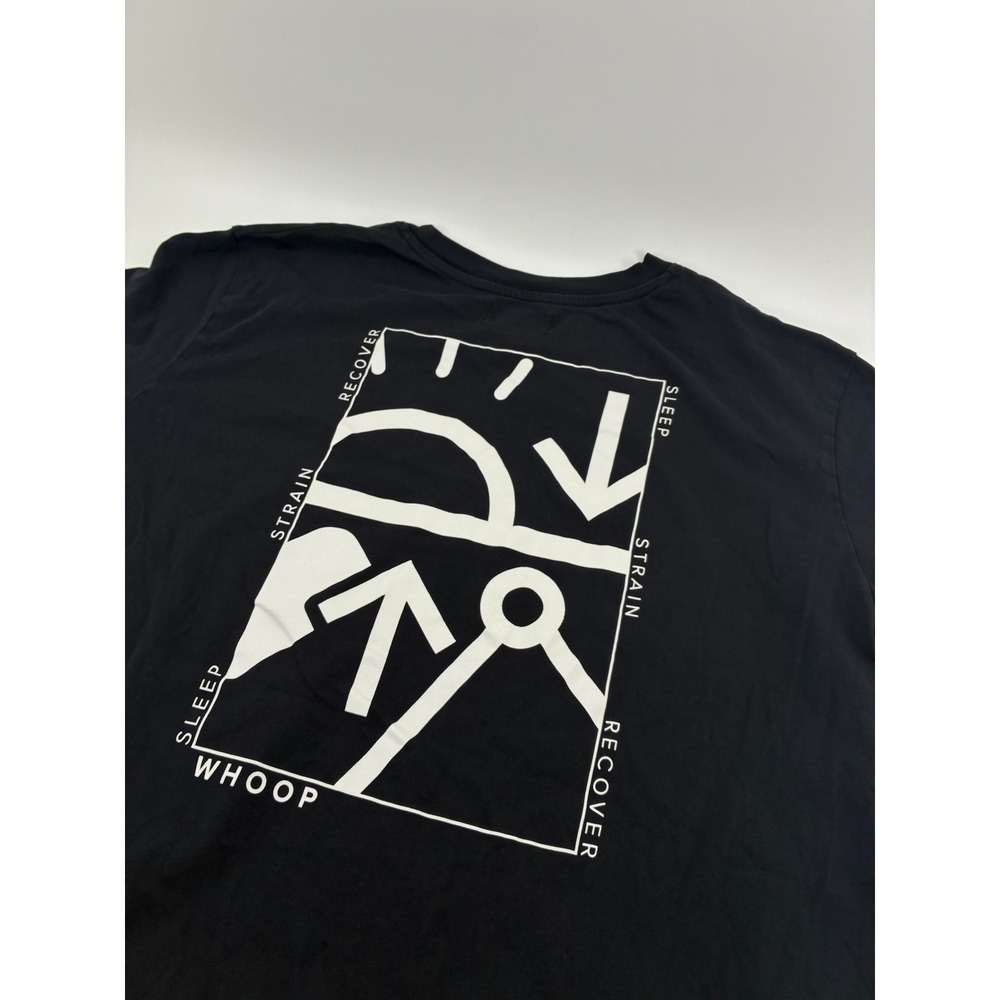 Whoop Mens XL Graphic T-Shirt Black Sleep Strain Recover Fitness‎ Tee